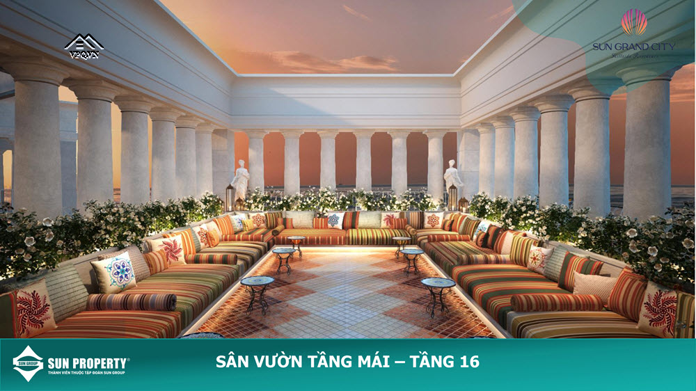Saab vườn tầng mái The Sea đậm nét kiến trúc Địa Trung Hải